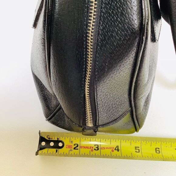 VINTAGE PRADA BOWLING BAG BOSTON BAG BLACK LEATHER EUC SHOULDER BAG PERFECTION - Picture 9 of 15